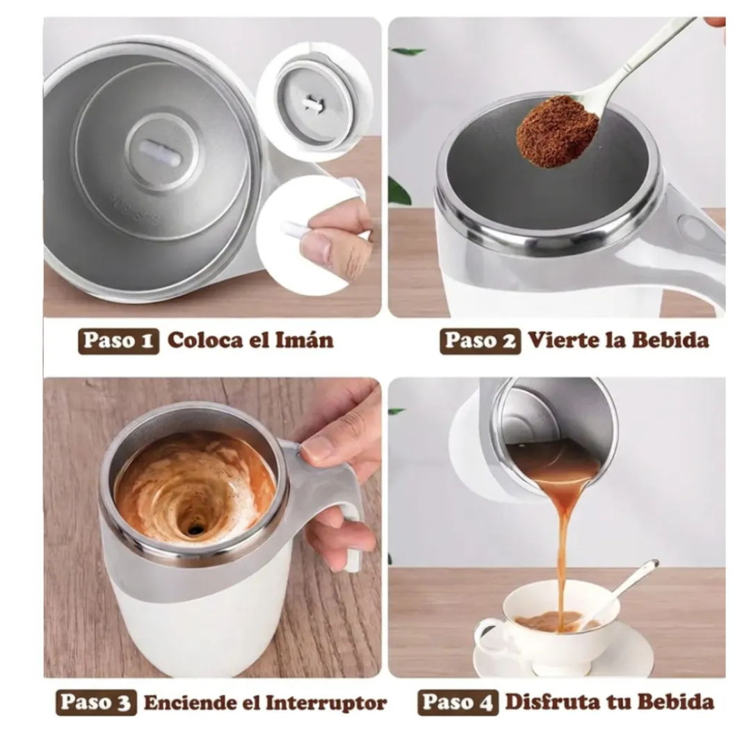 Taza térmica batidora de cafe