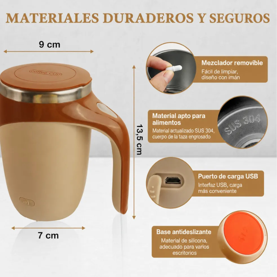 Taza térmica batidora de cafe