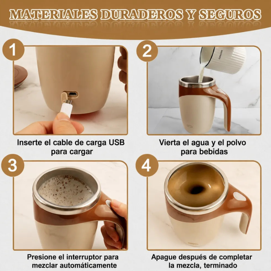 Taza térmica batidora de cafe