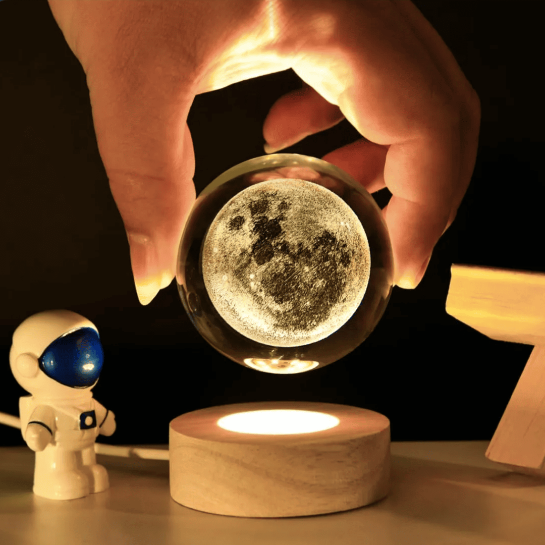 Esfera de Cristal Luna con Luz LED