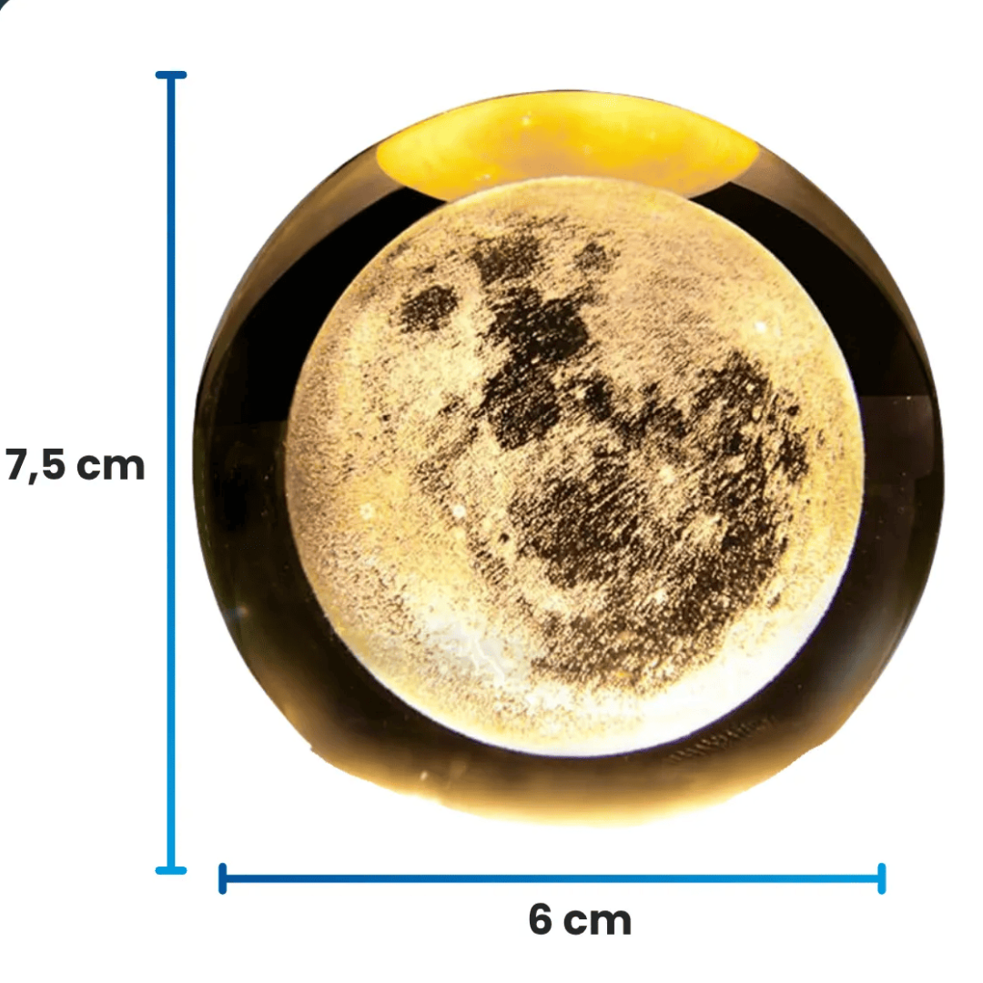 Esfera de Cristal Luna con Luz LED